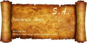 Serényi Ábel névjegykártya